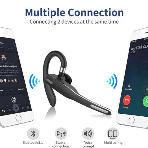 Bluetooth Earpiece Wireless Headset Black Over-Ear Charging Case 5.1 Hands Free - Image 2