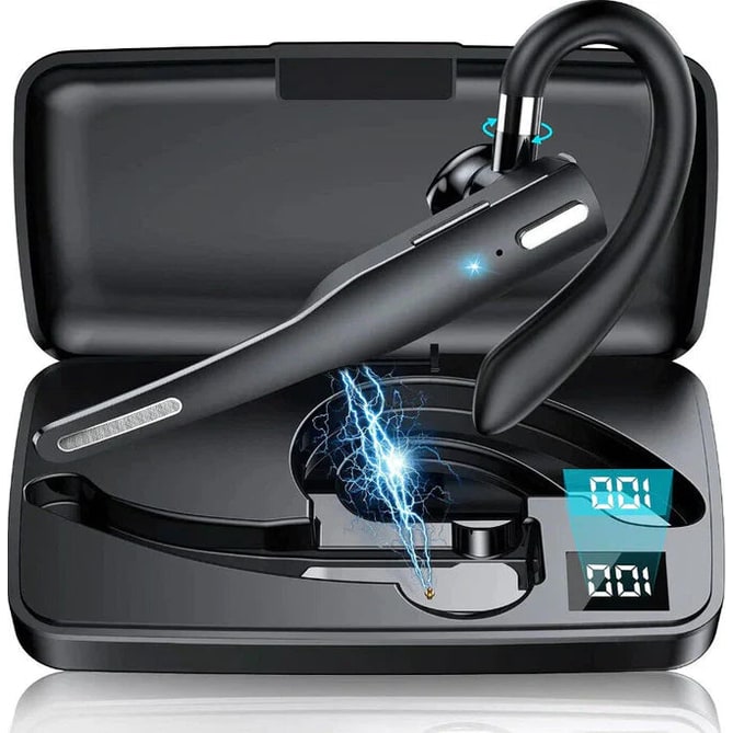 Bluetooth Earpiece Wireless Headset Black Over-Ear Charging Case 5.1 Hands Free - Image 7