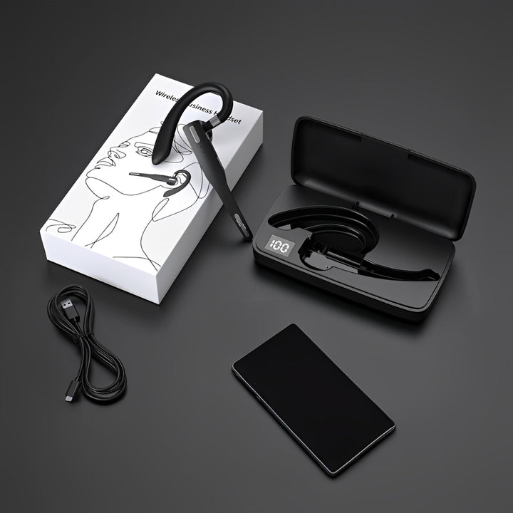 Bluetooth Headset Wireless Mic Handsfree Earpiece Noise Cancelling Charging Display - Image 6