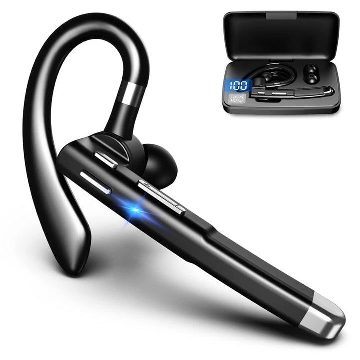 Bluetooth Headset Wireless Mic Handsfree Earpiece Noise Cancelling Charging Display - Image 1