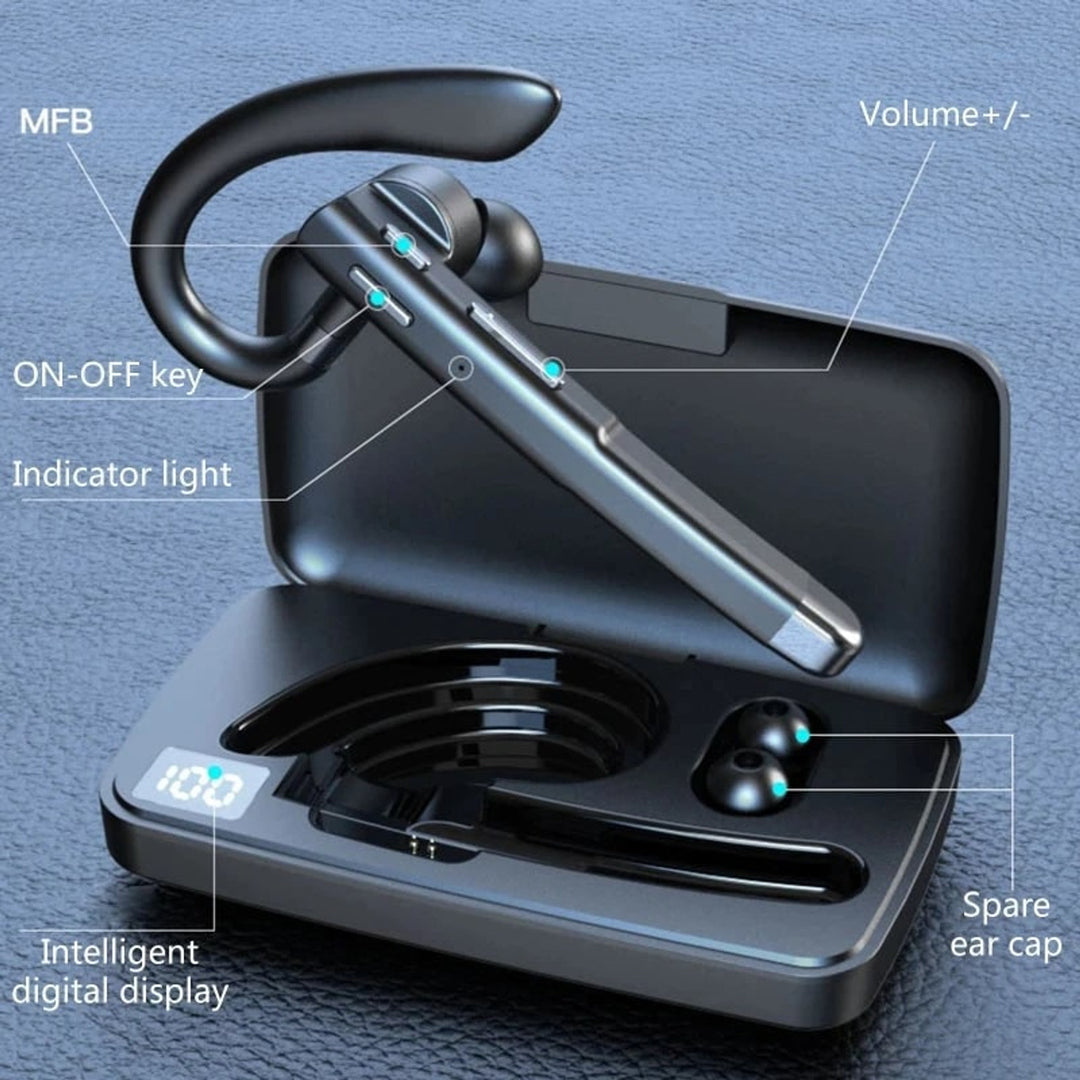 Bluetooth Headset Wireless Mic Handsfree Earpiece Noise Cancelling Charging Display - Image 9