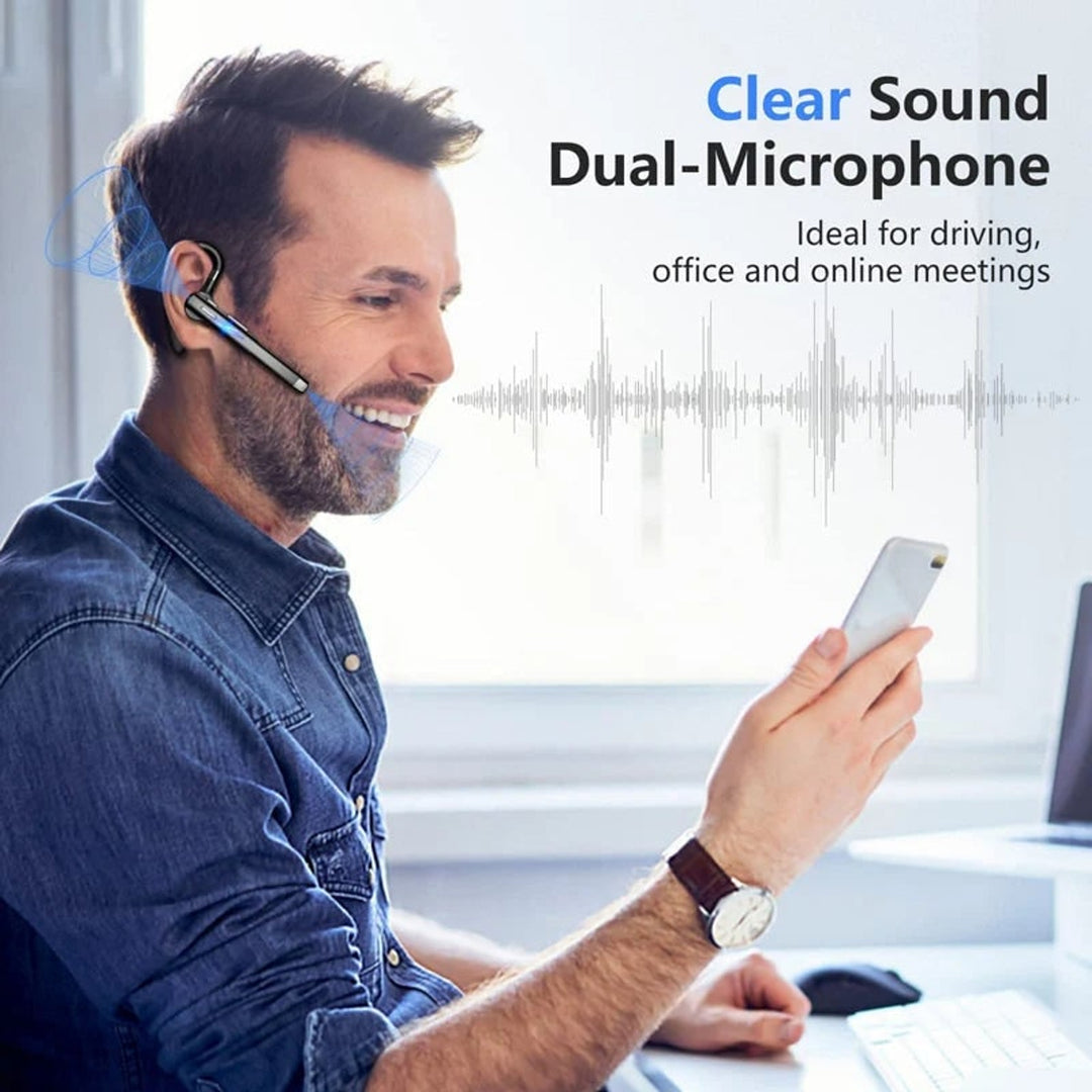 Bluetooth Headset Wireless Mic Handsfree Earpiece Noise Cancelling Charging Display - Image 8