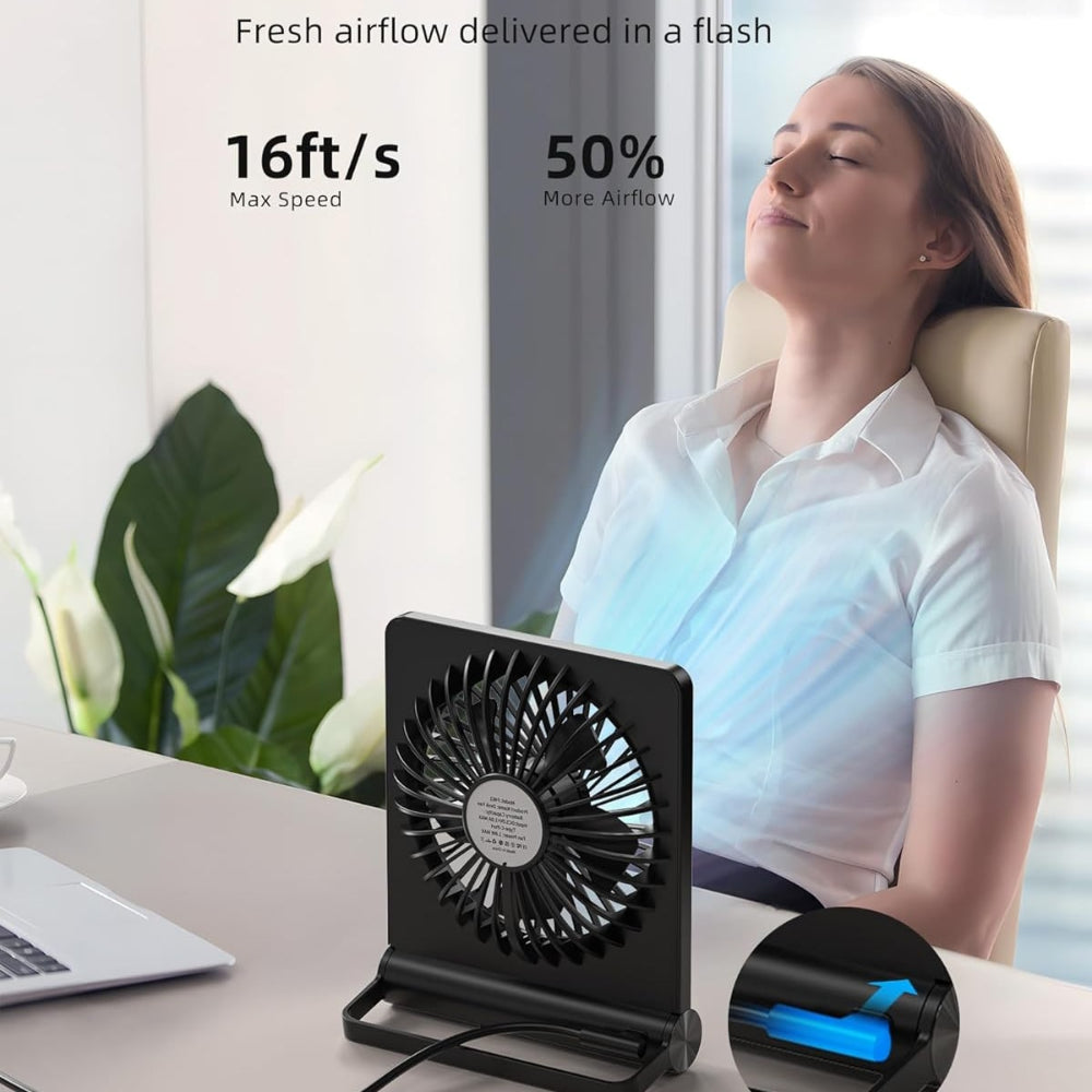 Box Fan Table Fan USB Compact Desktop Cooling 3 Speed Fan - Image 4