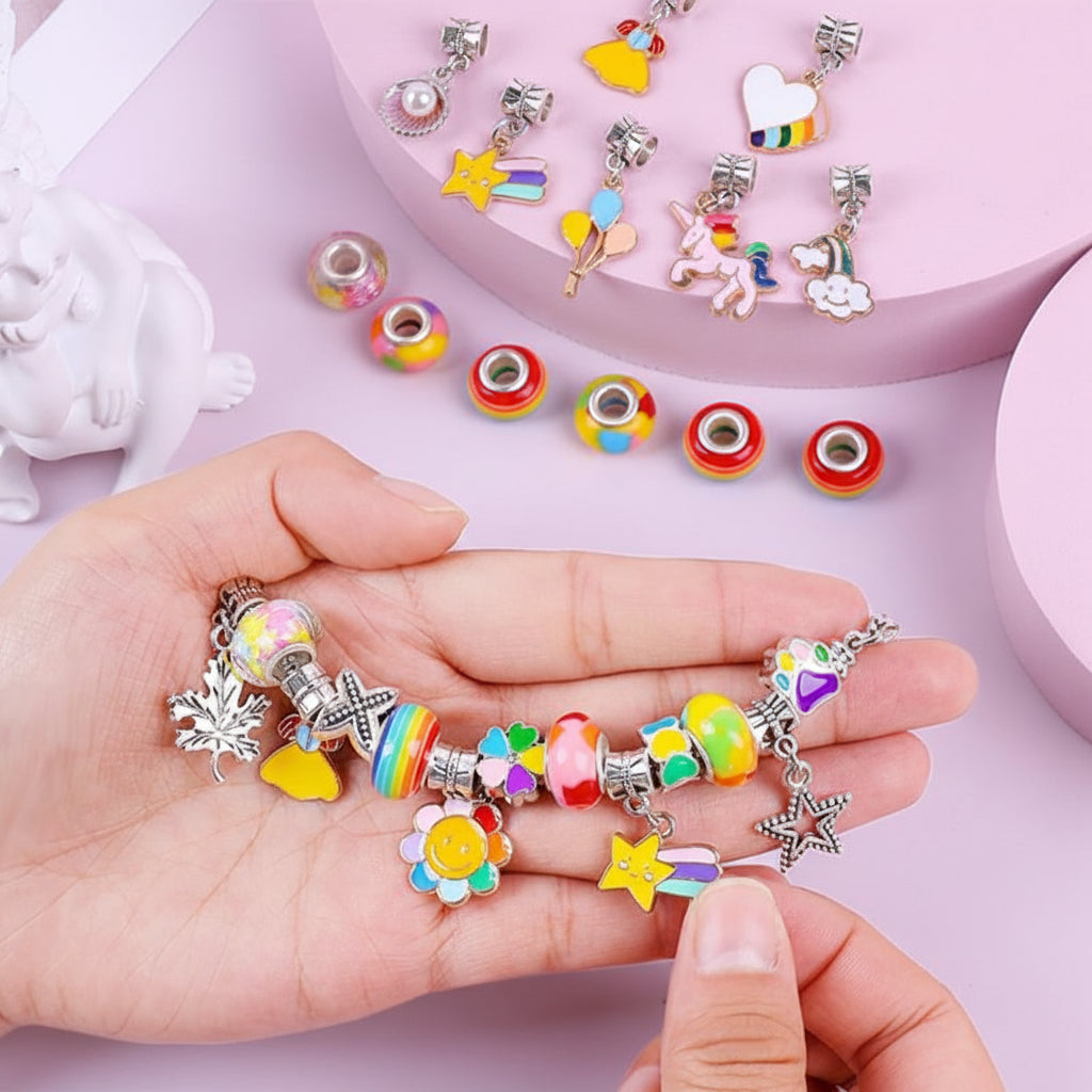 Kit Gioielli Bambina Braccialetti Perline Ciondoli