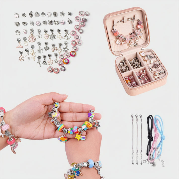 Kit Gioielli Bambina Braccialetti Perline Ciondoli