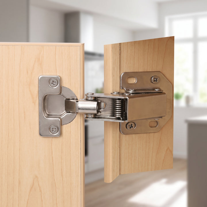 Cabinet Hinges Kitchen Angled Corner Stainless Steel Silver Door Hardware - Image 1