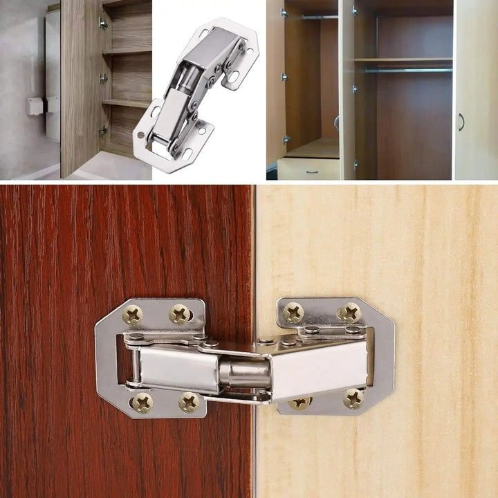 Cabinet Hinges Kitchen Angled Corner Stainless Steel Silver Door Hardware - Image 3