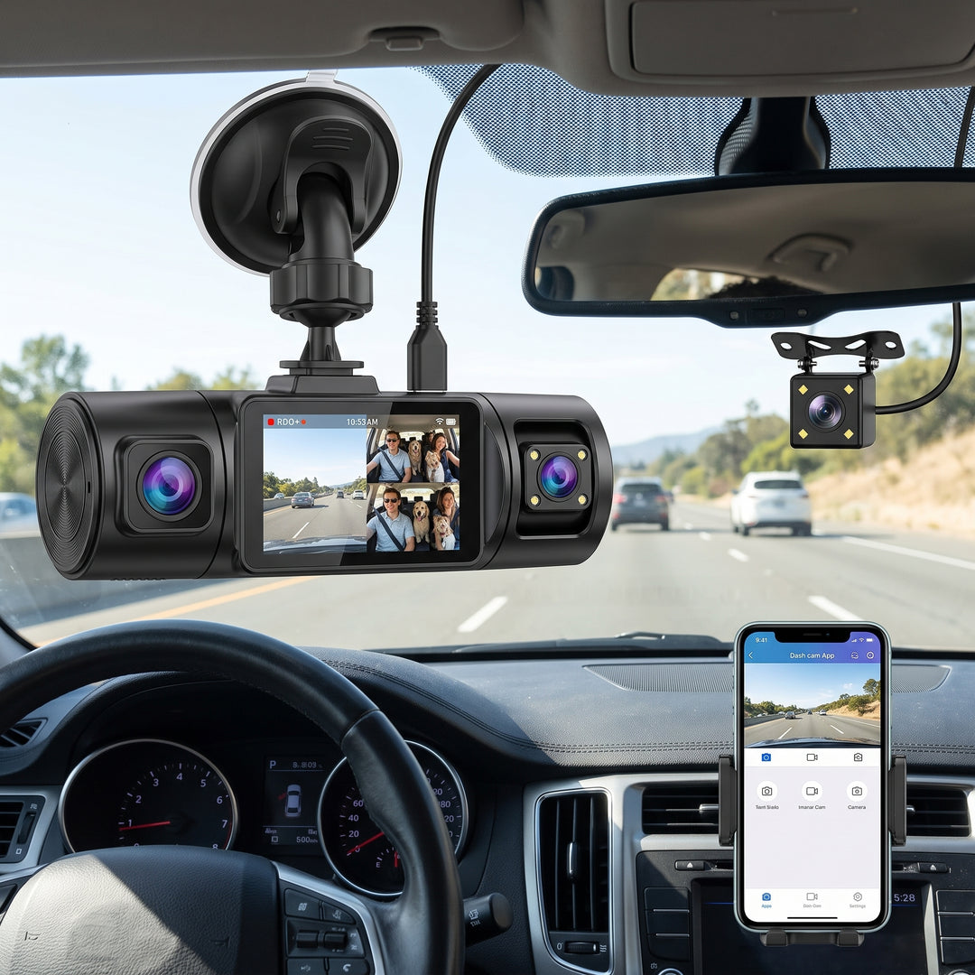Car Dash Cam System 1080p Quad Camera With Night Vision And Parking Monitoring - hero