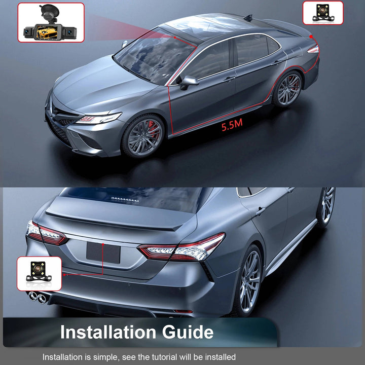 Car Dash Cam System 1080p Quad Camera With Night Vision And Parking Monitoring - Image 10