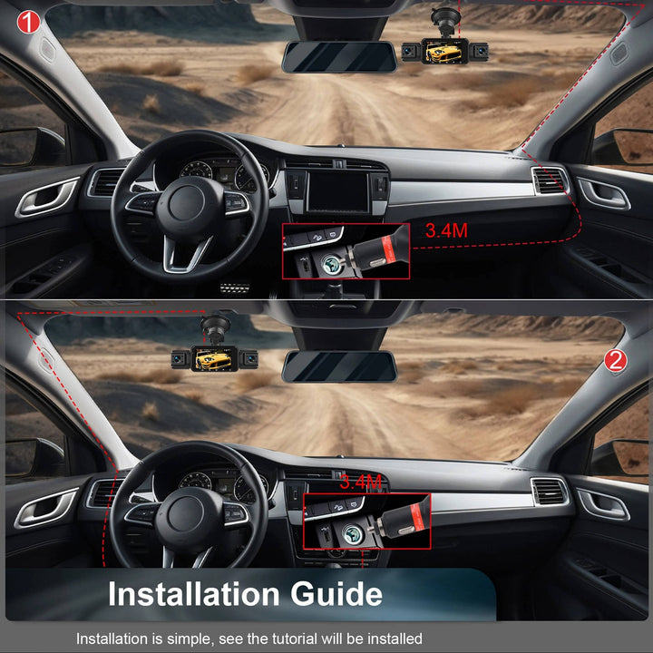 Car Dash Cam System 1080p Quad Camera With Night Vision And Parking Monitoring - Image 11