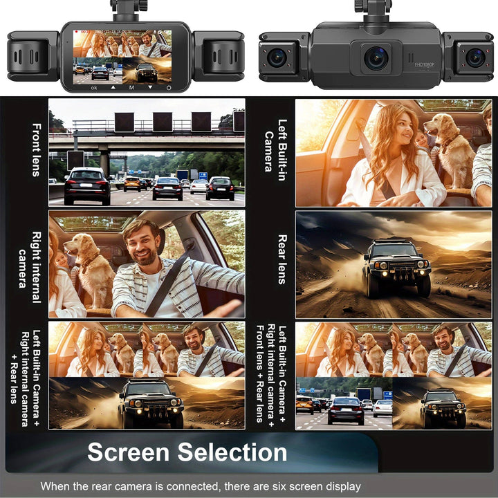 Car Dash Cam System 1080p Quad Camera With Night Vision And Parking Monitoring - Image 3