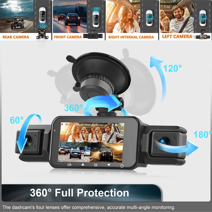 Car Dash Cam System 1080p Quad Camera With Night Vision And Parking Monitoring - Image 5