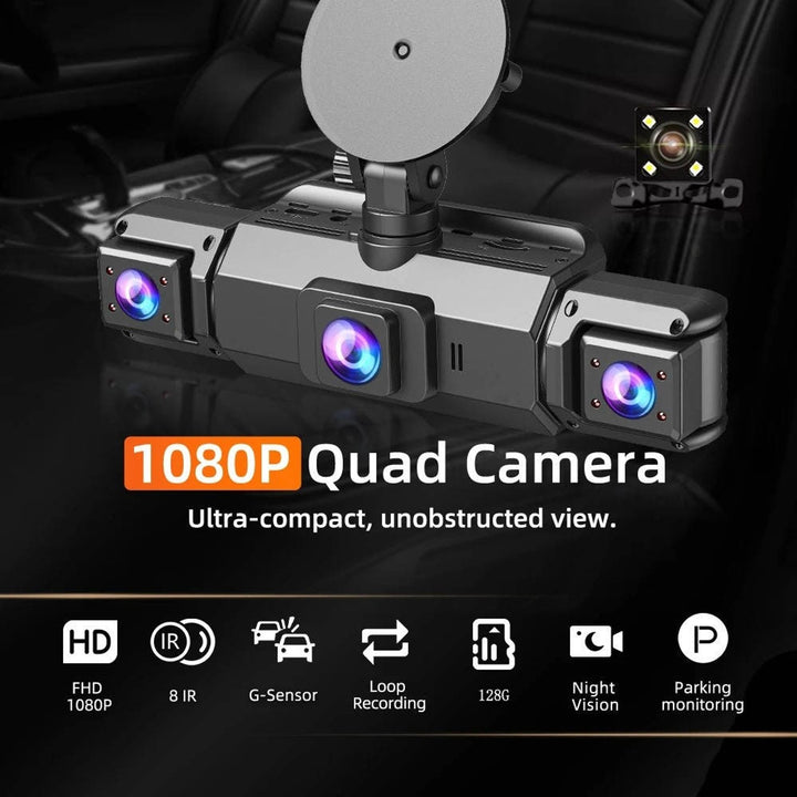 Car Dash Cam System 1080p Quad Camera With Night Vision And Parking Monitoring - Image 2