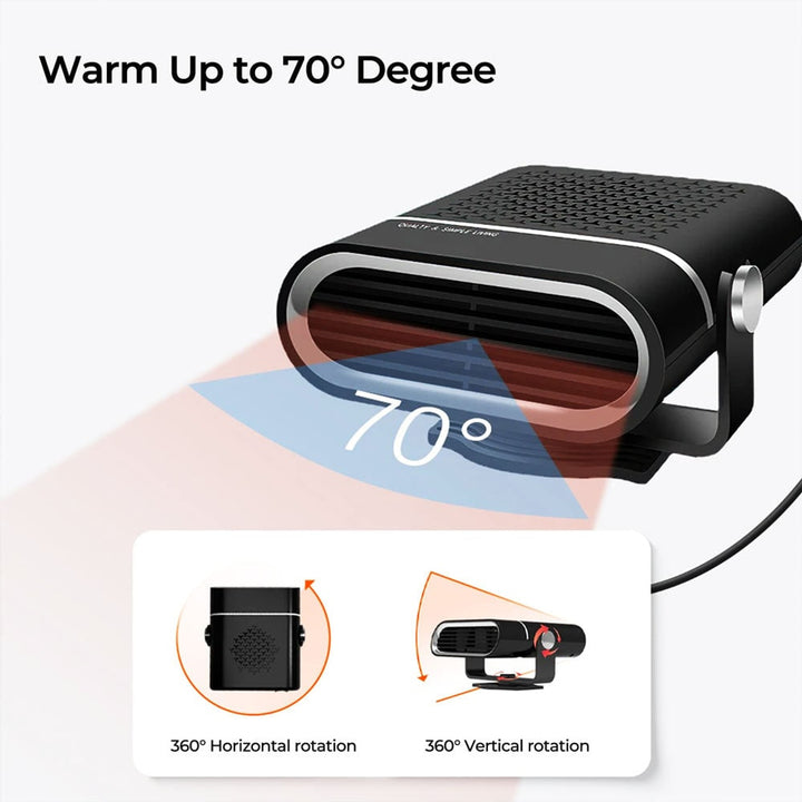 Car Defroster Portable Heater For Interior Windshield With 360-Degree Rotating Base - Image 8