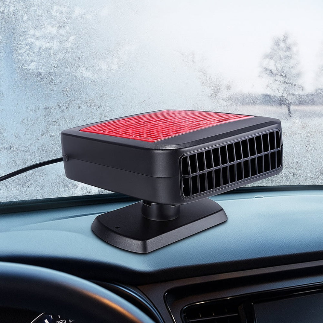 Car Defroster Portable Heater Windshield 12V With Swivel Base Black Orange Grille - Image 2