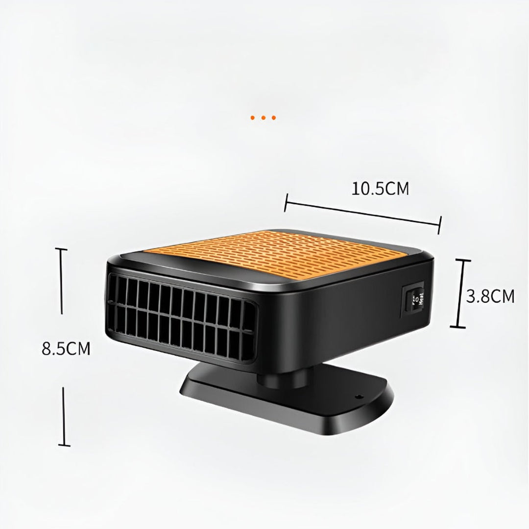 Car Defroster Portable Heater Windshield 12V With Swivel Base Black Orange Grille - Image 11