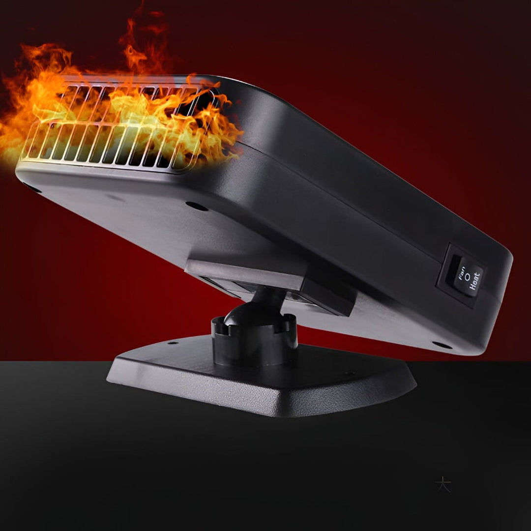 Car Defroster Portable Heater Windshield 12V With Swivel Base Black Orange Grille - Image 8