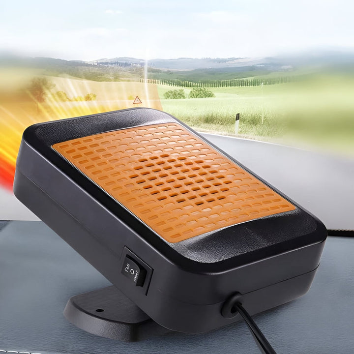 Car Defroster Portable Heater Windshield 12V With Swivel Base Black Orange Grille - Image 5