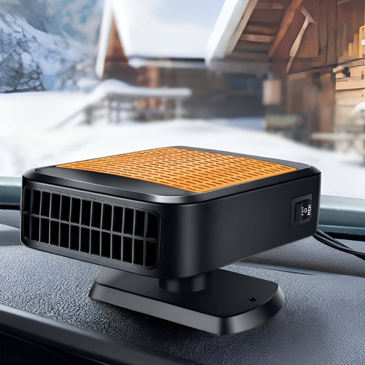 Car Defroster Portable Heater Windshield 12V With Swivel Base Black Orange Grille - Image 6