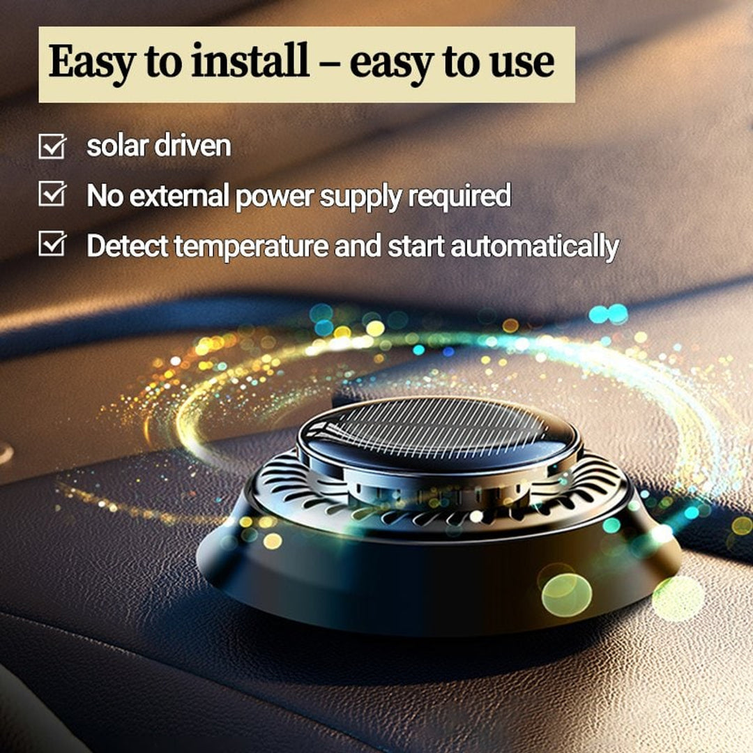 Car Defroster Solar Powered Automatic Device Compact Disc Shape Black Silver Accents - Image 3
