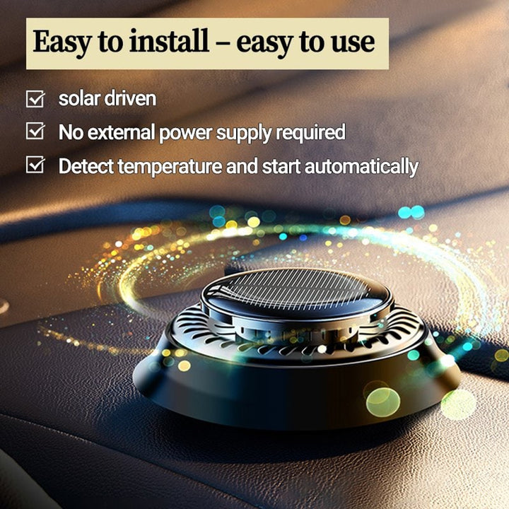 Car Defroster Solar Powered Automatic Device Compact Disc Shape Black Silver Accents - Image 3