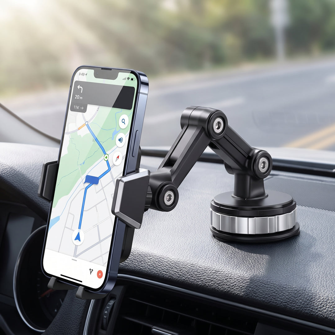 Car Phone Holder Suction Cup Dashboard Windshield Mount With Adjustable Arm For Smartphone - Image 8