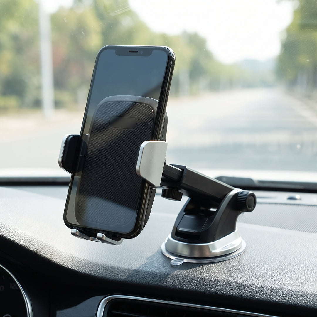 Car Phone Holder Suction Cup Dashboard Windshield Mount With Adjustable Arm For Smartphone - Image 5