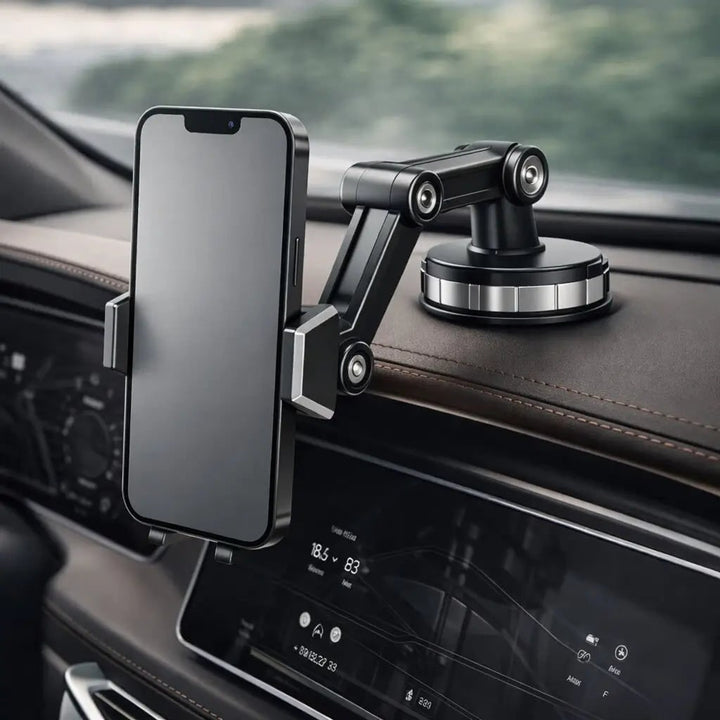 Car Phone Holder Suction Cup Dashboard Windshield Mount With Adjustable Arm For Smartphone - Image 3