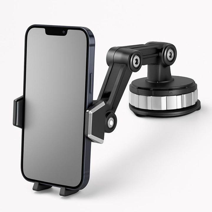 Car Phone Holder Suction Cup Dashboard Windshield Mount With Adjustable Arm For Smartphone - Image 1