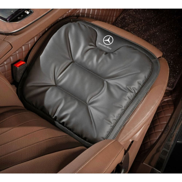 Car Seat Cushion Quilted Pad With Logo Trim Automotive Interior Accessory - Image 1