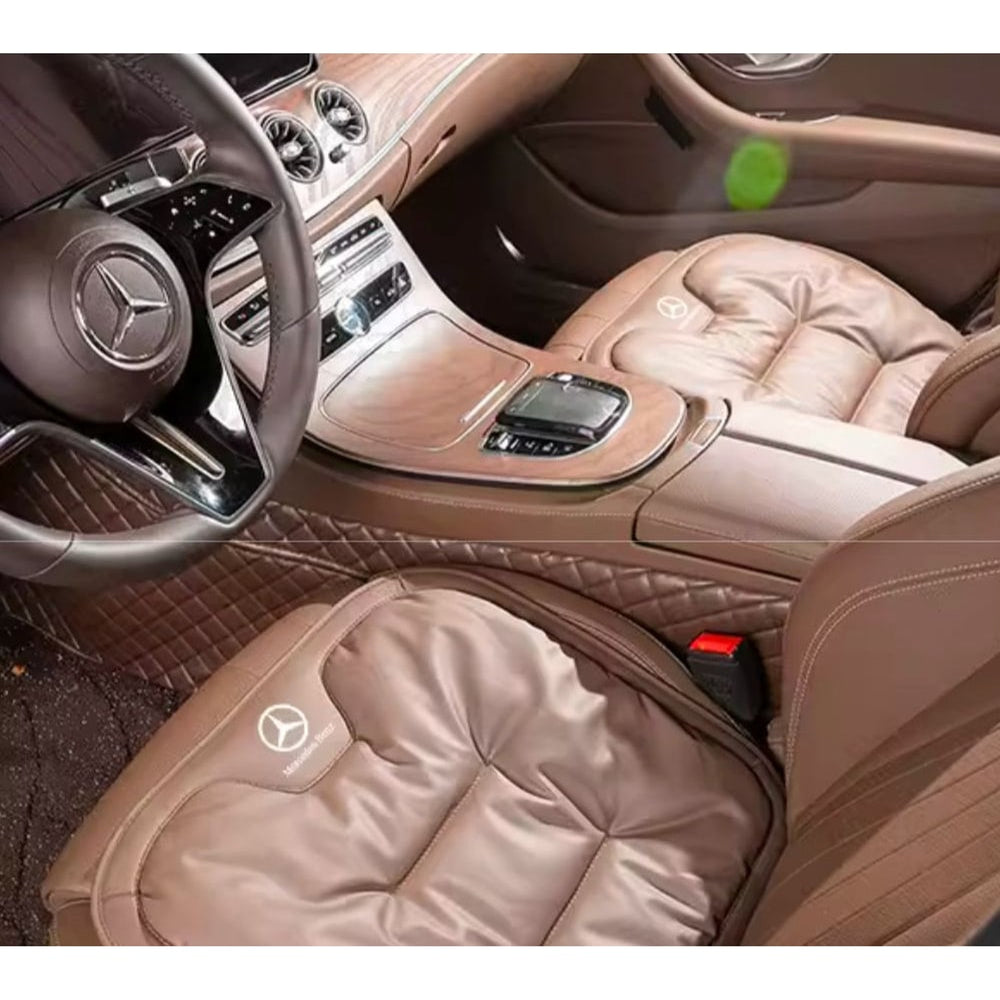 Car Seat Cushion Quilted Pad With Logo Trim Automotive Interior Accessory - Image 2