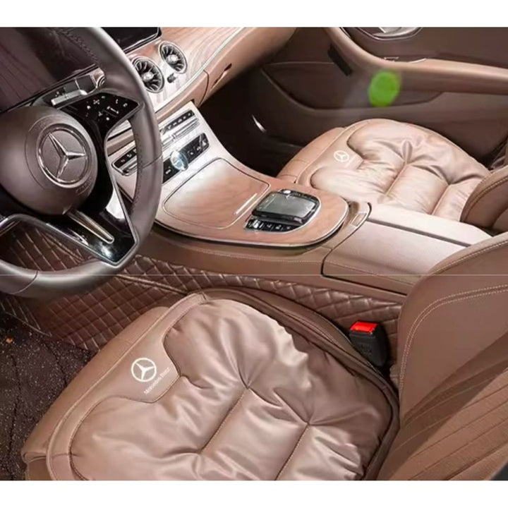 Car Seat Cushion Quilted Pad With Logo Trim Automotive Interior Accessory - Image 2
