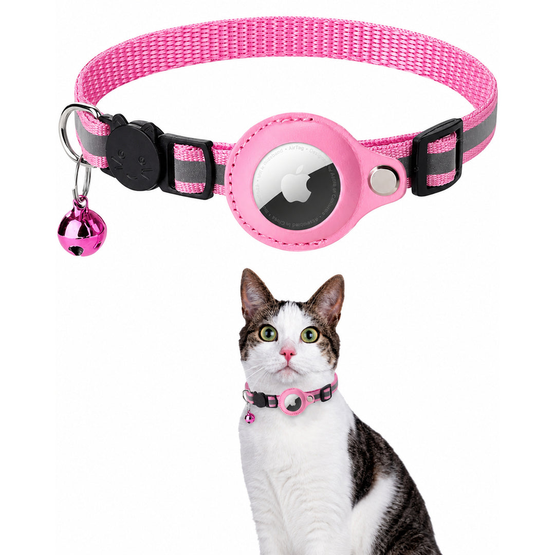 Cat GPS Collar with Reflective Airtag Holder Safety Buckle Bell and Adjustable Fit - Image 5