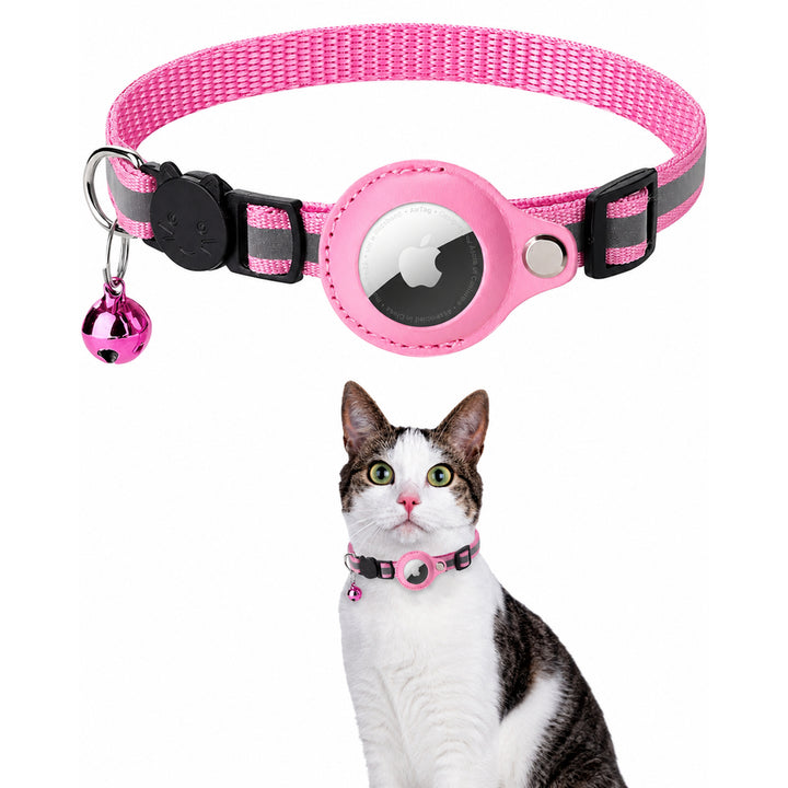 Cat GPS Collar with Reflective Airtag Holder Safety Buckle Bell and Adjustable Fit - Image 5