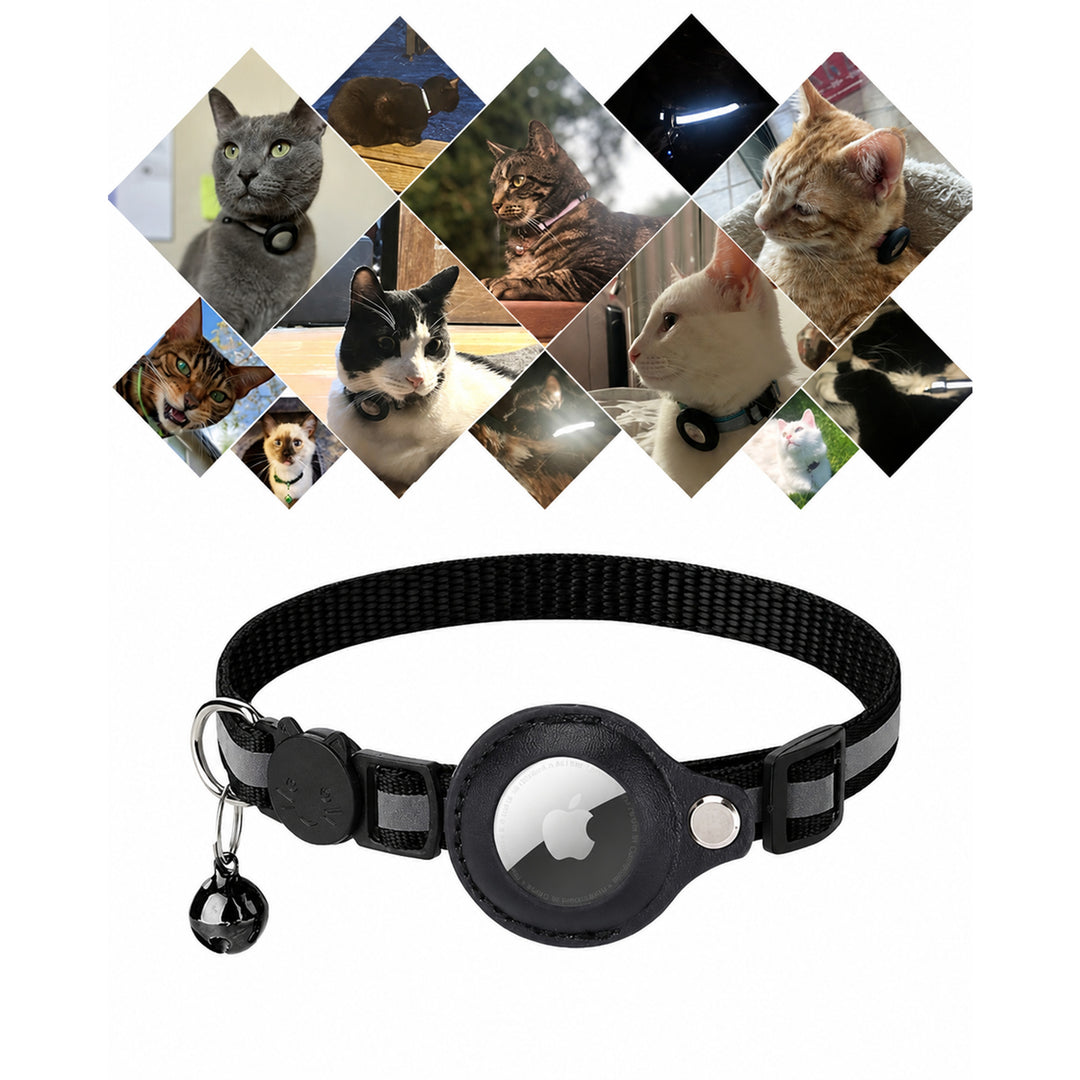 Cat GPS Collar with Reflective Airtag Holder Safety Buckle Bell and Adjustable Fit - Image 13