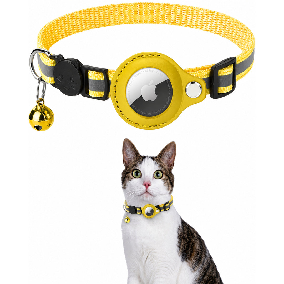 Cat GPS Collar with Reflective Airtag Holder Safety Buckle Bell and Adjustable Fit - Image 6