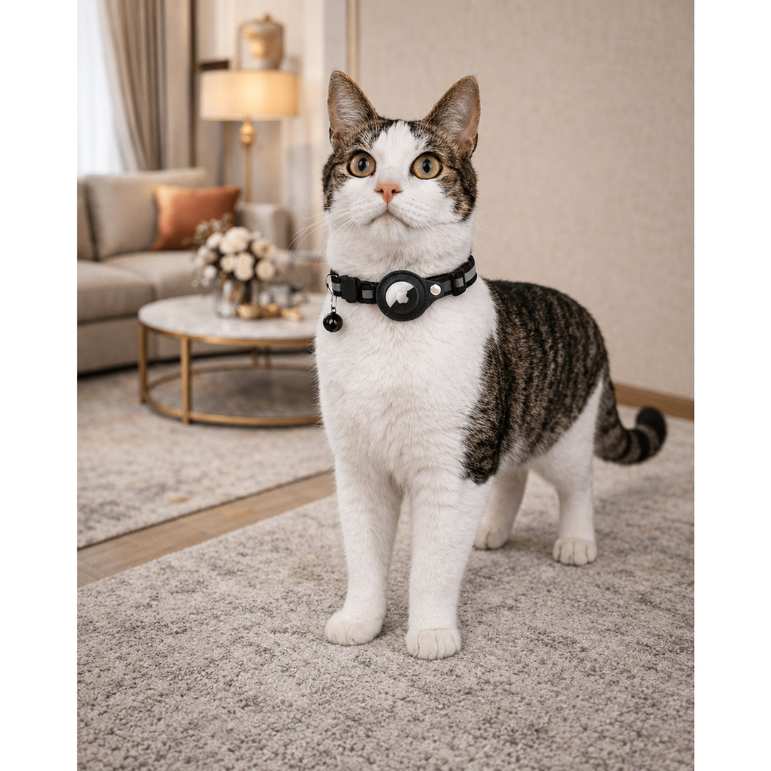 Cat GPS Collar with Reflective Airtag Holder Safety Buckle Bell and Adjustable Fit - Image 8