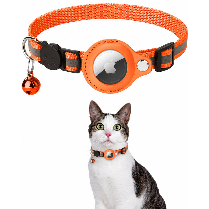 Cat GPS Collar with Reflective Airtag Holder Safety Buckle Bell and Adjustable Fit - Image 4