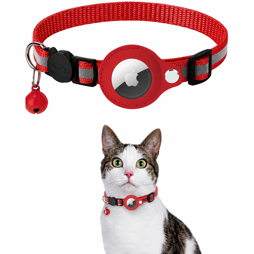 Cat GPS Collar with Reflective Airtag Holder Safety Buckle Bell and Adjustable Fit - Image 7