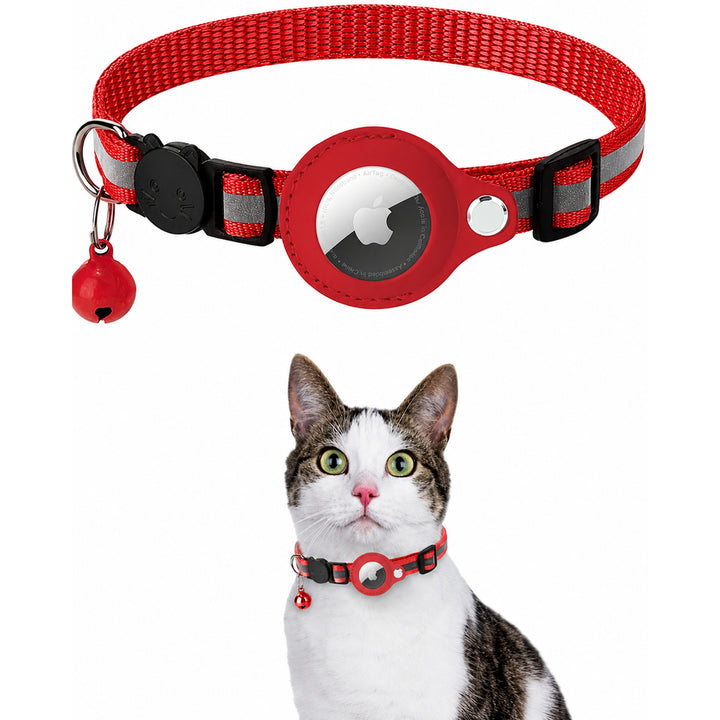 Cat GPS Collar with Reflective Airtag Holder Safety Buckle Bell and Adjustable Fit - Image 7