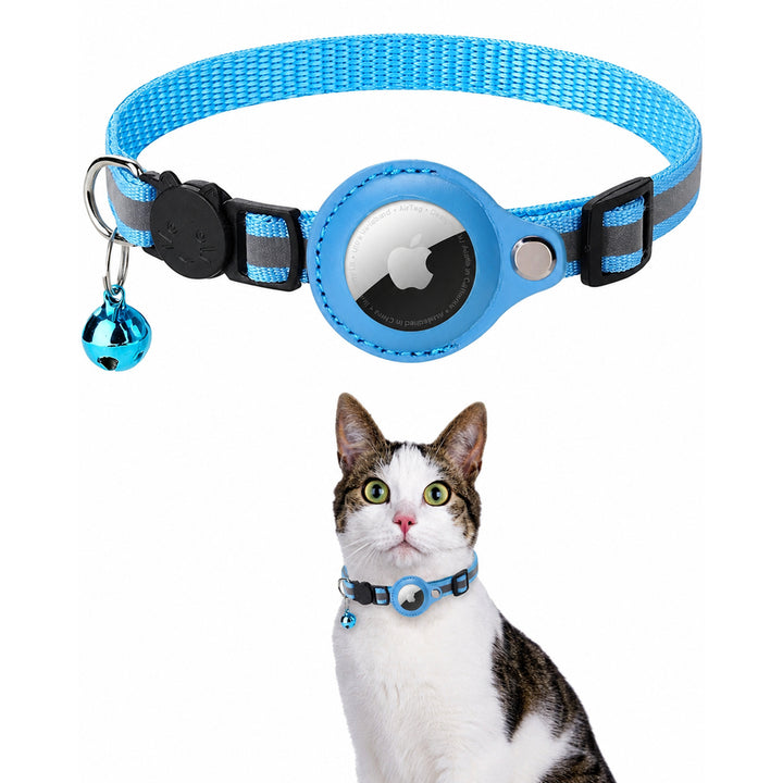 Cat GPS Collar with Reflective Airtag Holder Safety Buckle Bell and Adjustable Fit - Image 3