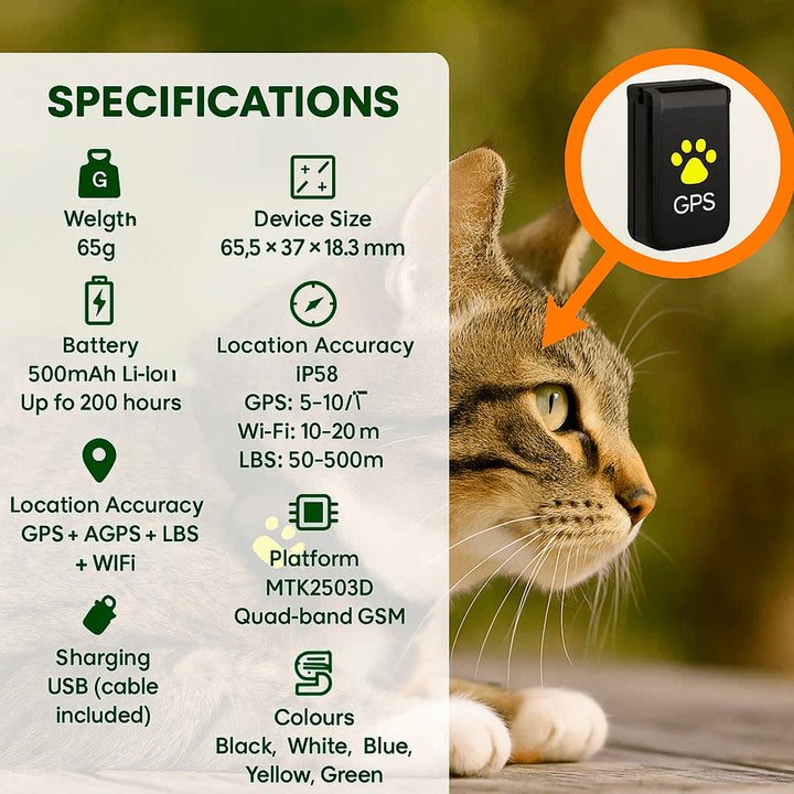 Cat GPS Tracker Pet Tracking Device With Bell For Collar Mounted Safety - Image 7