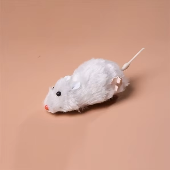 Cat Mouse Toy Wind Up Furry Brown Black Grey Pet Play Set Small Squeaky - Image 5