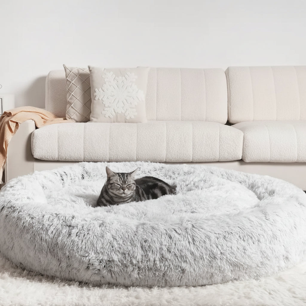Cat Bed Small Large Cats Plush Cozy Comfort Lounger