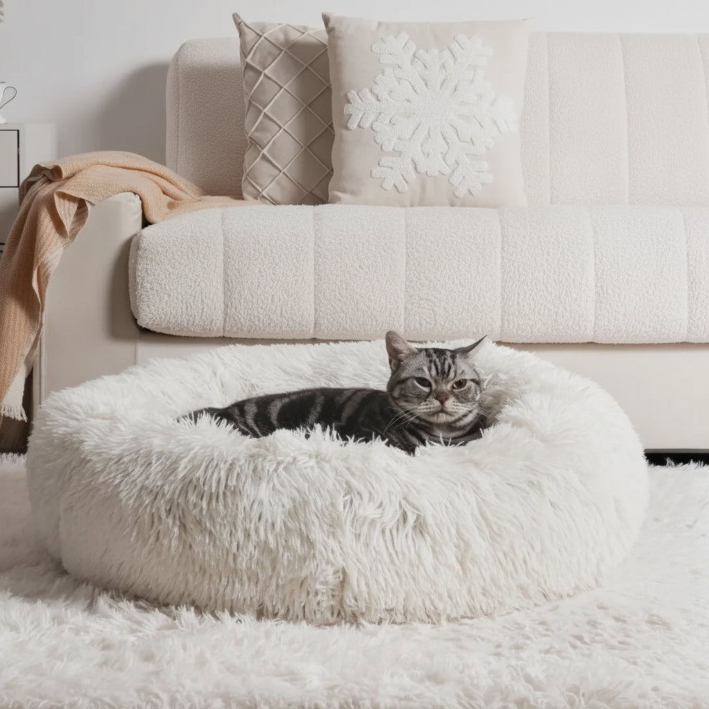 Cat Bed Small Large Cats Plush Cozy Comfort Lounger