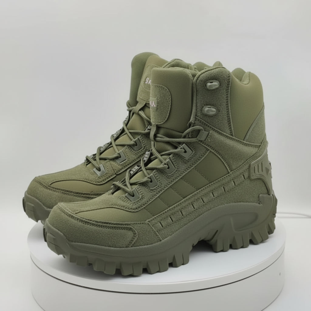 Mens Hiking Boots Round Toe Durable TPR Sole