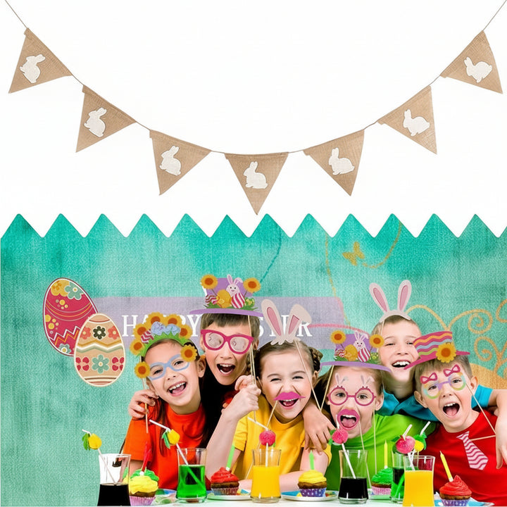 Easter Bunting Banner Rustic Garden Party Decorations Holidays