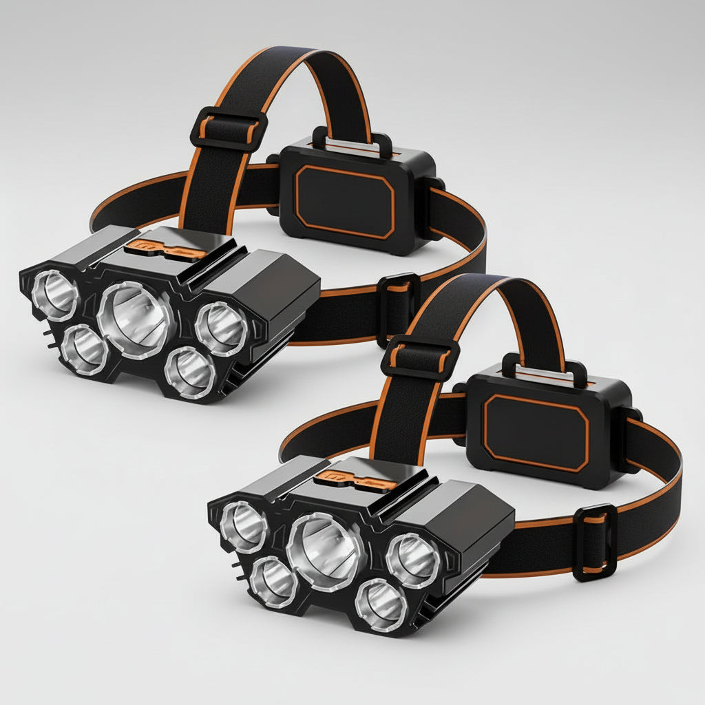 Hiking Headlamp Rechargeable LED USB Bright Waterproof Light