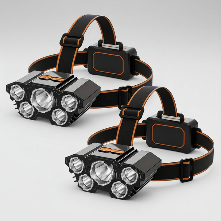 Hiking Headlamp Rechargeable LED USB Bright Waterproof Light