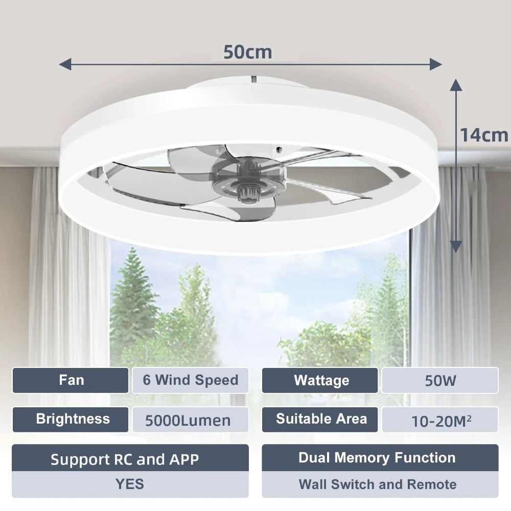 Ceiling Fan Cooling Remote Control LED Dimmable Led Light - Image 6
